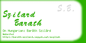 szilard barath business card